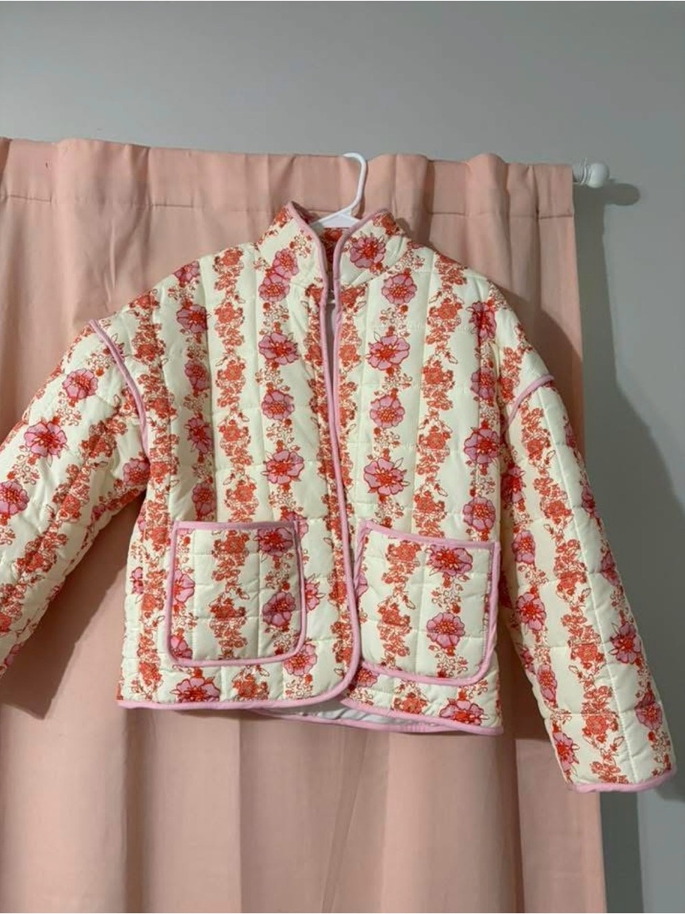 Boutique style quilted floral print jacket